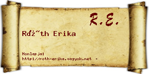 Róth Erika névjegykártya