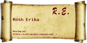 Róth Erika névjegykártya